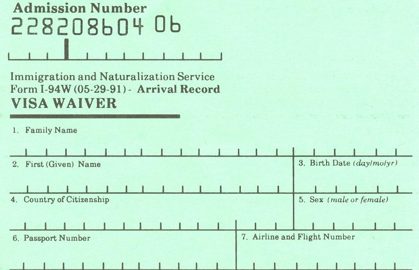 Us Visa Waiver Form Example